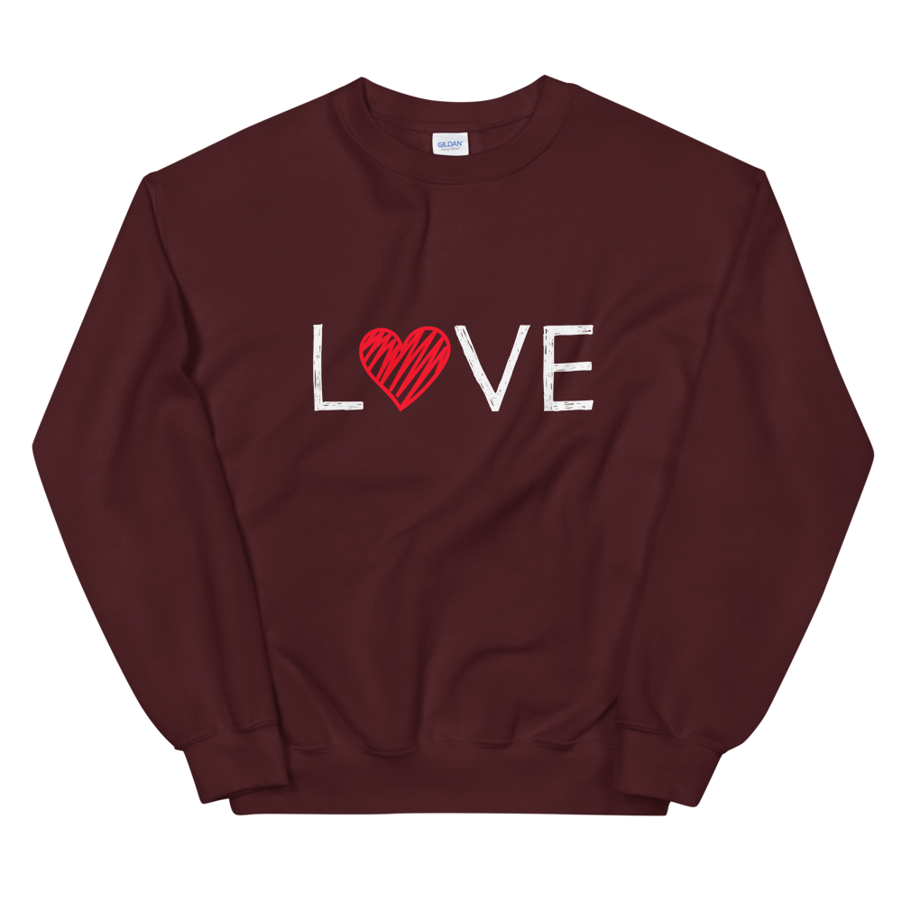 Unisex Heavy Blend Crewneck Sweatshirt (LOVE - red heart)