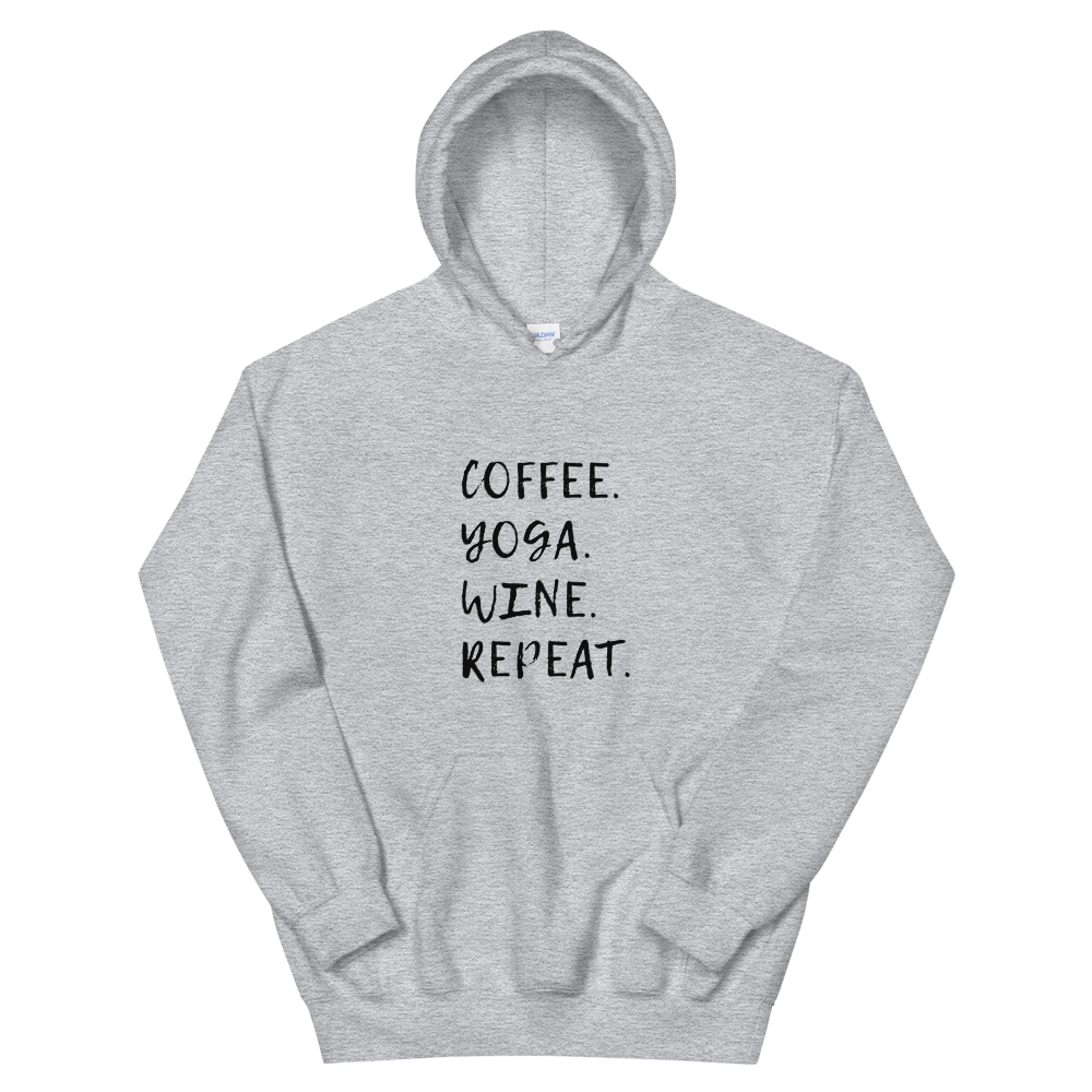 Hooded Sweatshirt (Coffee/Yoga/Wine/Repeat)