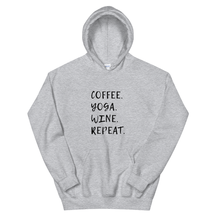 Hooded Sweatshirt (Coffee/Yoga/Wine/Repeat)