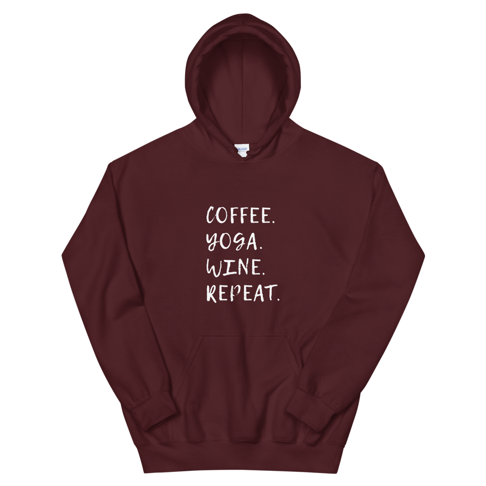 Hooded Sweatshirt (Coffee/Yoga/Wine/Repeat)