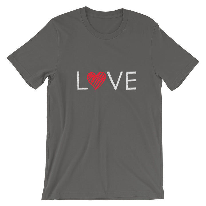 Short-Sleeve Unisex T-Shirt (LOVE - red heart)