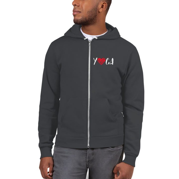 Zippered Hoodie Sweatshirt (YOGA - printed design on BOTH front and back)