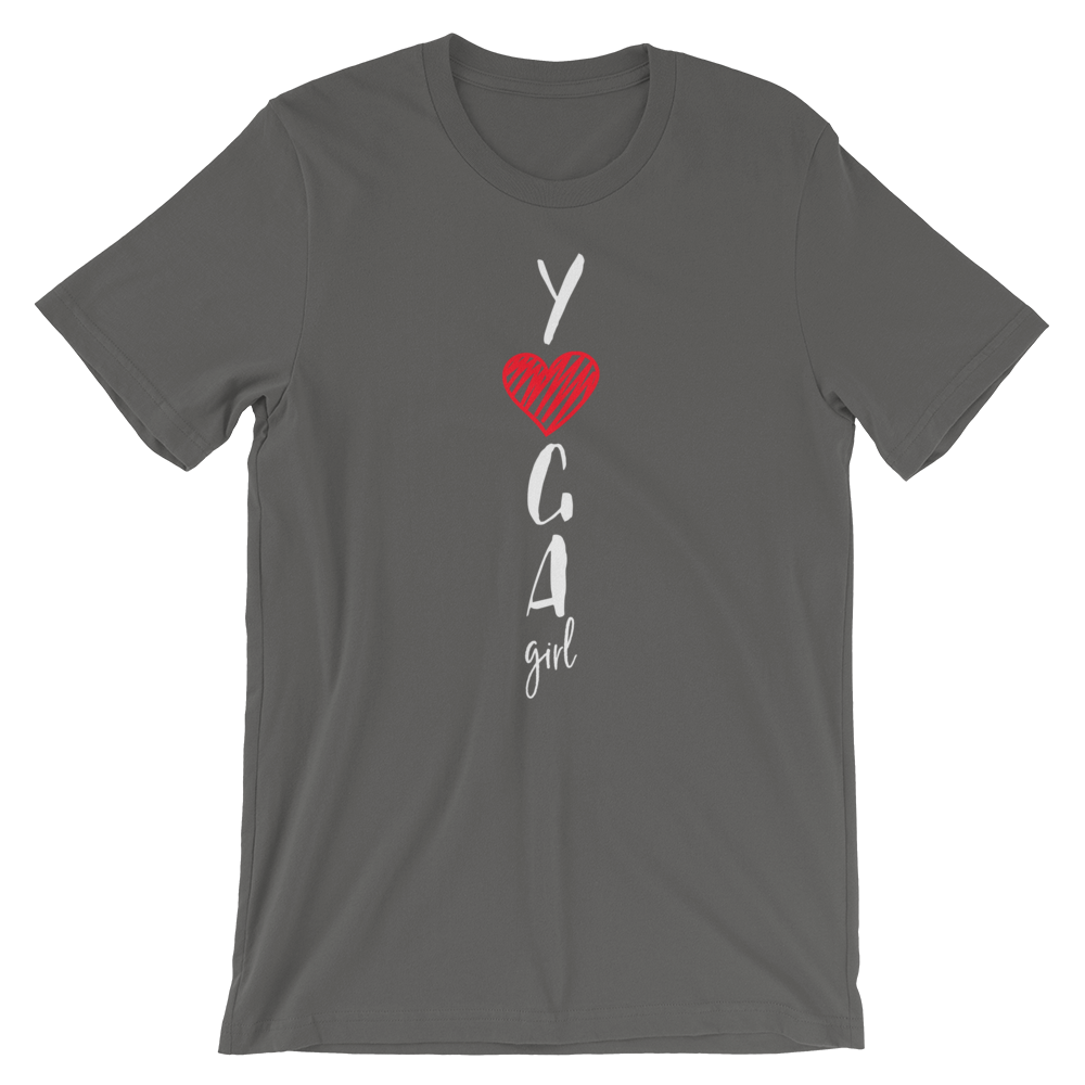 Short-Sleeve Unisex T-Shirt (Yoga Girl - red heart)