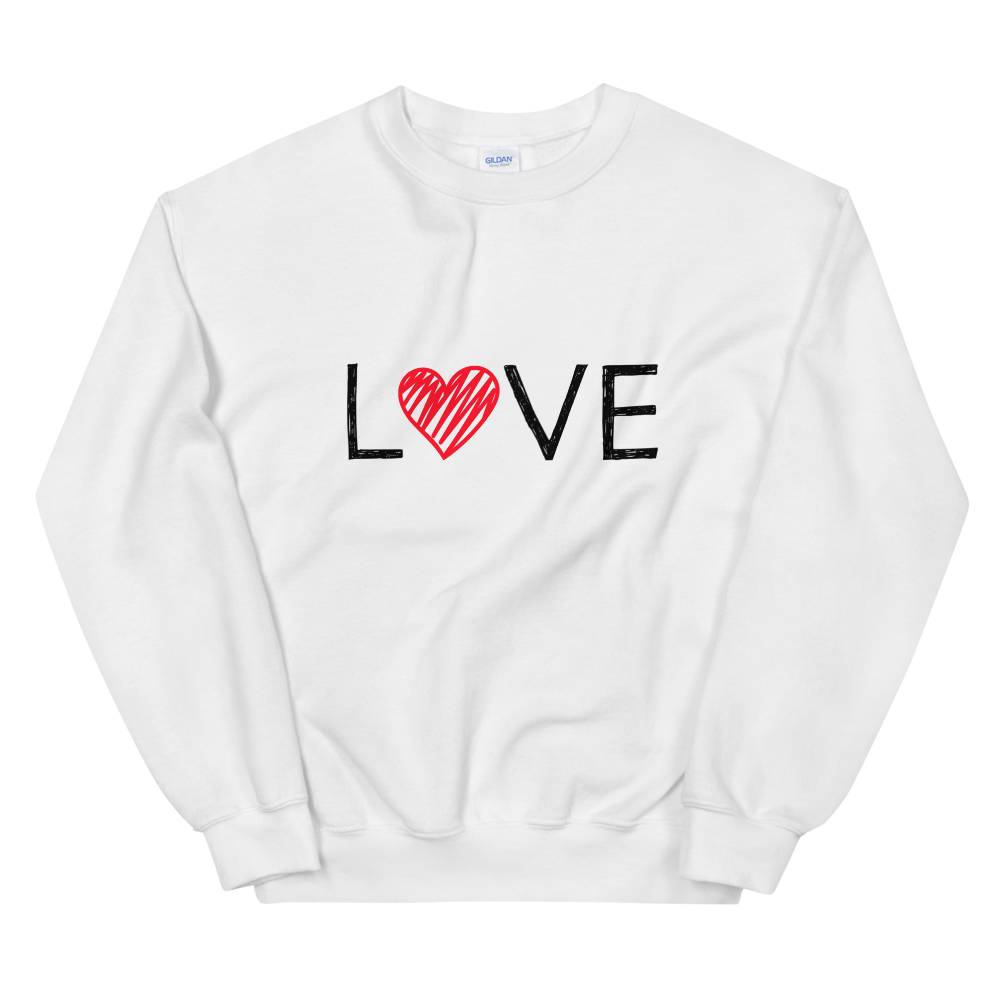 Unisex Heavy Blend Crewneck Sweatshirt (LOVE - red heart)