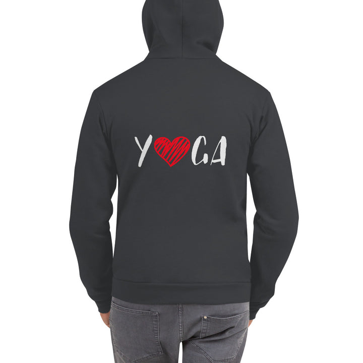 Zippered Hoodie Sweatshirt (YOGA - printed design on BOTH front and back)