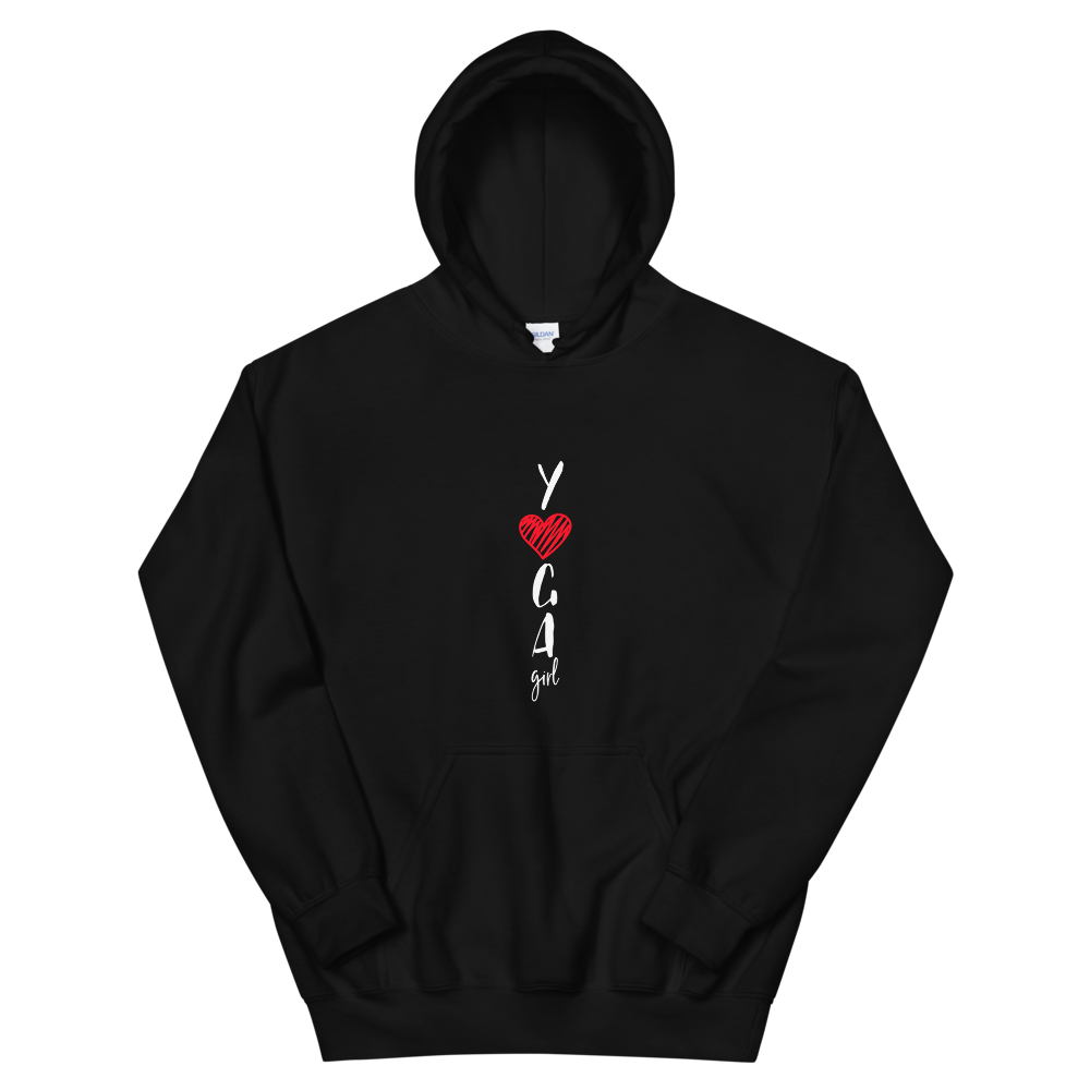 Hooded Sweatshirt (YOGA Girl - red heart)