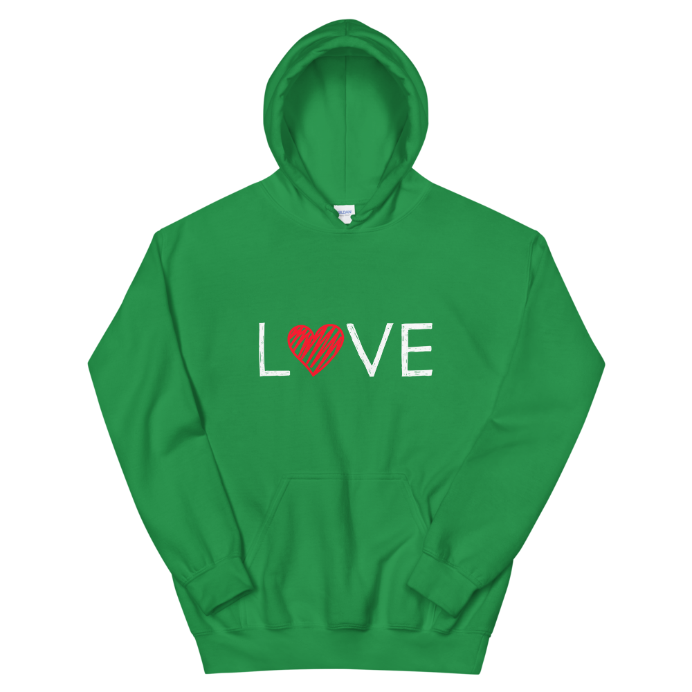 Hooded Sweatshirt (LOVE - red heart)