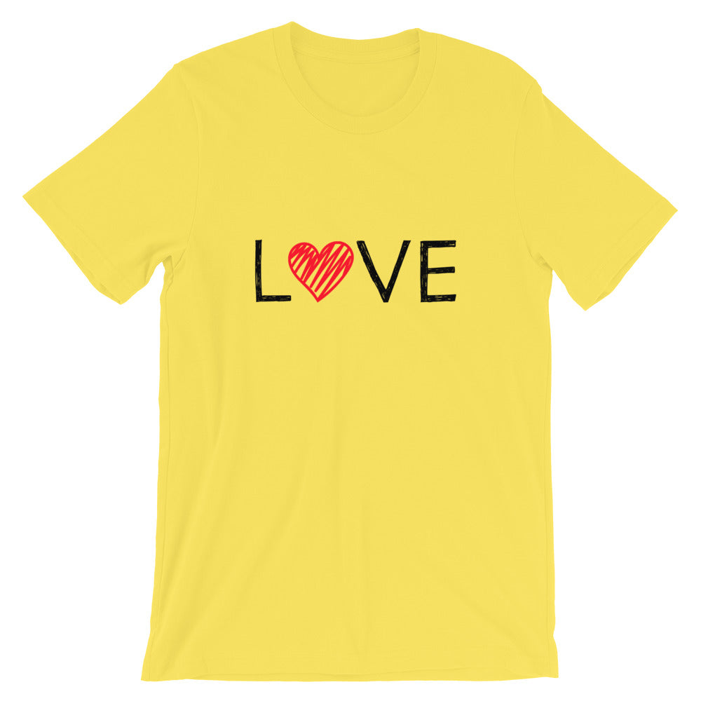 Short-Sleeve Unisex T-Shirt (LOVE - red heart)