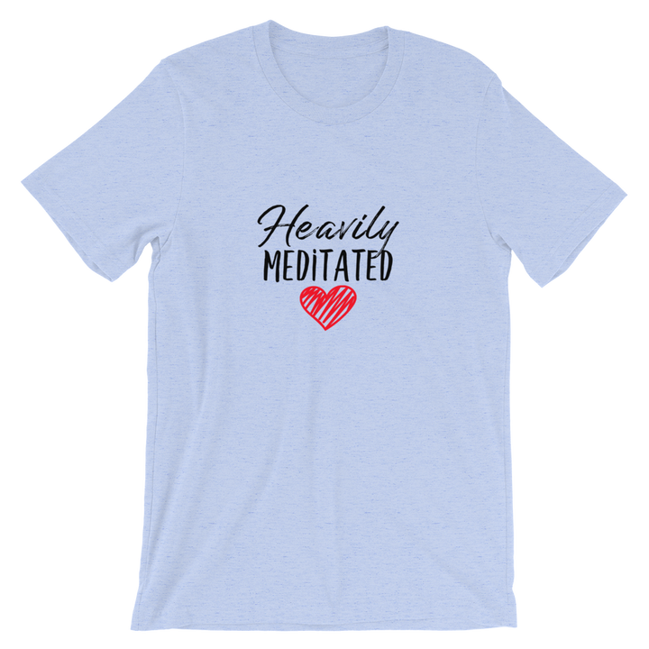 Short-Sleeve Unisex T-Shirte (Heavily Meditated - red heart)