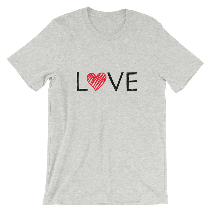 Short-Sleeve Unisex T-Shirt (LOVE - red heart)