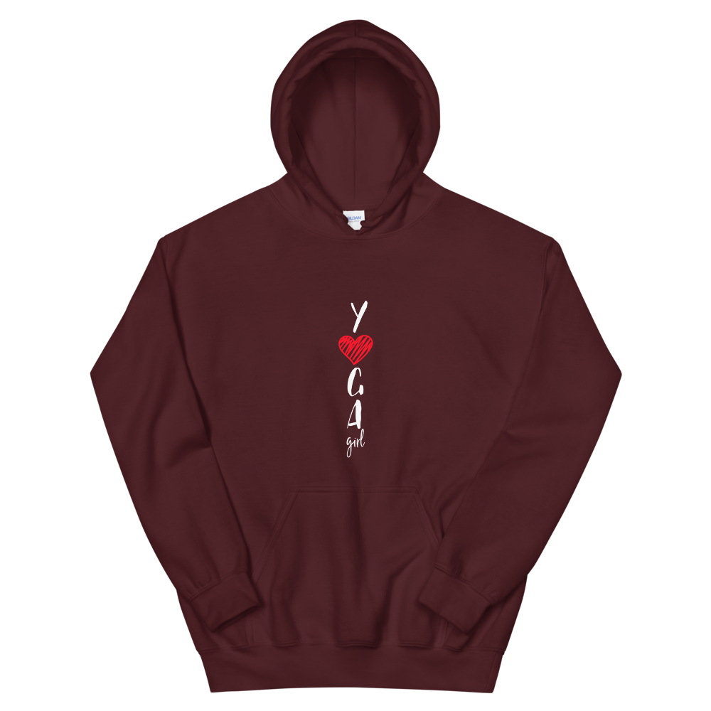 Hooded Sweatshirt (YOGA Girl - red heart)