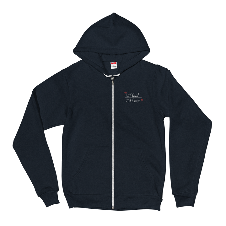 Zippered Hoodie Sweatshirt (Mind/Matter - embroidered design/front only)