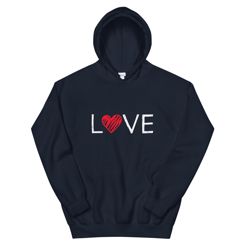 Hooded Sweatshirt (LOVE - red heart)