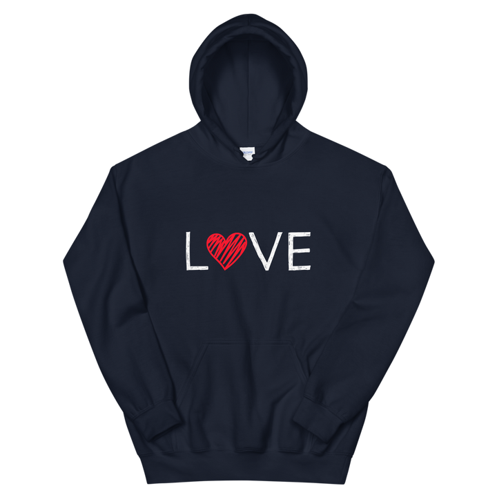 Hooded Sweatshirt (LOVE - red heart)