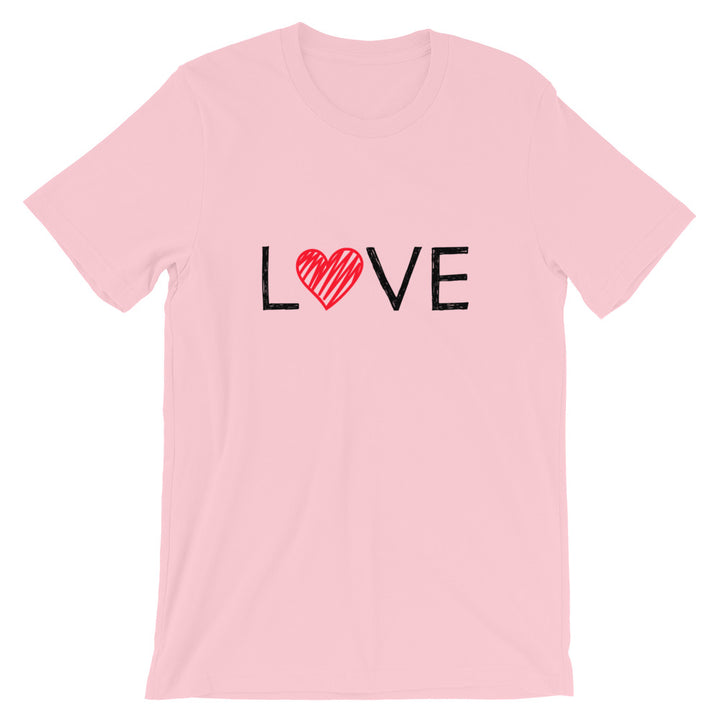 Short-Sleeve Unisex T-Shirt (LOVE - red heart)